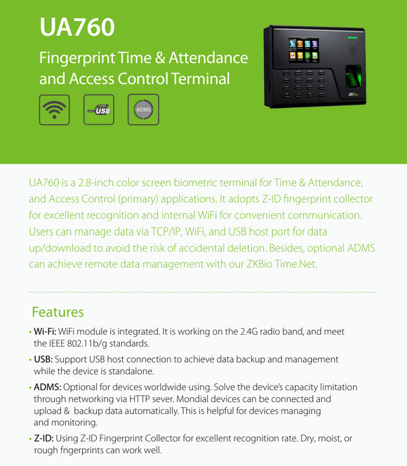 ZKTeco UA760